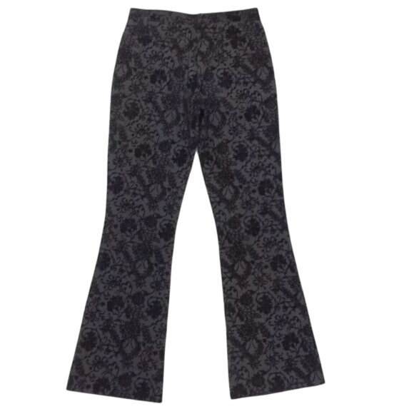 Black Floral Velvet Boho Hippie Jeans - Picture 3 of 5